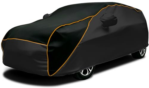 Hagelschutz Autoabdeckung für VW Touareg 2 2010-2017, Auto Abdeckplane Vollgarage Eva-Baumwolle+Oxford-Gewebe, Wasserdicht Allwetter Hagelschutzplane,Schwarz