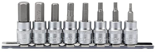 Draper 16285 3/8 Inch Square Drive Hexagonal Socket Bit Set, 48mm