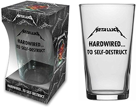 Metallica Beer Glass Hardwired To Self Destruct Band Logo Nue offiziell Boxed One Size