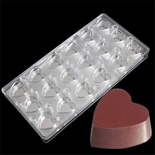 18 Cavités en forme de cœur Moule à chocolat en polycarbonate, magnétique, Transparente de feuilles Moule à chocolat, PC clair Chocolat plaque de cuisson, faite à la main confiseries Candy M