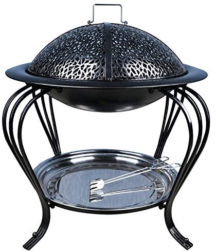 0℃ Outdoor BBQ Grill, Griglia per Barbecue in Acciaio Inossidabile Antiruggine Barbecue a Carbone, Barbecue Rotondo a Carbone con Coperchio per Famiglia Picnic Barbecue da Viaggio Festa,L