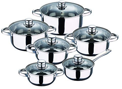 San Ignacio Bateria de Cocina 12 Piezas Acero Inoxidable en Color Cromado colección Cassel