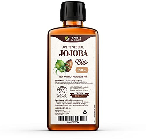 Aceite Vegetal de Jojoba Orgánico 250 ml - Piel, Cabello, Uñas, Barba - 100% Puro, Natural y Prensado en Frío
