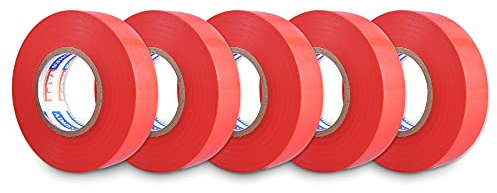 ADHES Rot Isolierbänder Elektriker Klebeband 19 mm x 20 m,5 Rollen | Iso tape