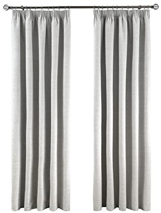 Sleepdown Textured Rib Weave Pencil Pleat Blackout Lined Curtains Thermal Insulated for Bedroom and Living Room 66 x 54 Inch Grey 2 Panels