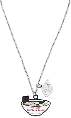 Naruto Shippuden Ichiraku Ramen Metal Enamel Pendant Necklace with Silver Chain