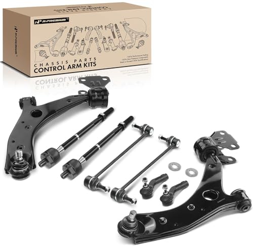 A-Premium Set of 8, Front Lower Control Arm, Inner Outer Tie Rod End, Sway Bar Link, Compatible with Mazda 3, 3 Sport, 2010 2011 2012 2013