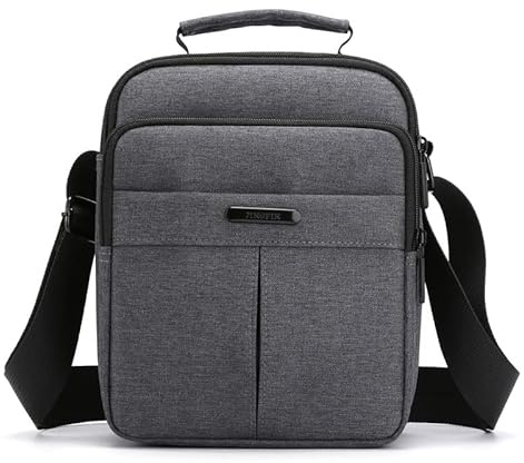 Pawleso Umhängetasche Herren, Schultertasche Herren, 23cm Wasserdichte Männer Handtasche Multi Tasche Arbeit Taschen für Outdoor, Reisen, Arbeiten, Täglicher Gebrauch (Grau)