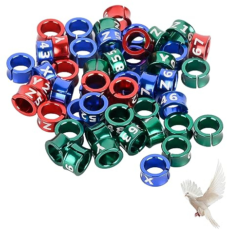 STPCTOU Aluminum Open Bird Rings - Split Leg Rings for Identifying Pigeons, Parrots, Doves - Mixed Colors, 50 PCS Per Pack