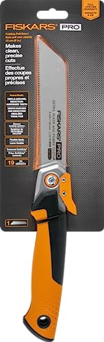 Fiskars Pro PowerTooth Compact Folding Detail Hand Pull Saw, 6 Blade