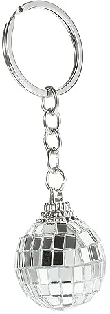 jojofuny Disco Kugel SchlüSselanhäNger, Mini Discokugel Spiegel, Silber, Party Deko, Rucksack AnhäNger, 6.5cm, FüR MäNner Und Frauen