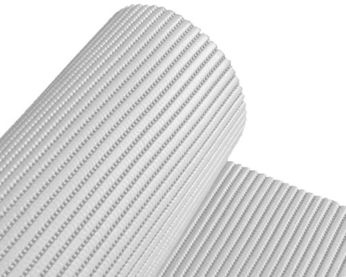 Alfombrilla Rejilla Protector con Base Antideslizantes Almohadilla Multiuso | Base Cajones Cocina Vajilla Fregadero Armarios | 100% PVC Higiénica | Ancho 65cm - Blanco