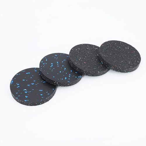 U MAX Lot de 4 tapis de sol en caoutchouc haute densité anti-vibrations pour protéger le sol Noir 11,9 x 1,5 cm