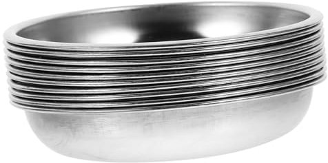 MAGICLULU 10 Pezzi Di Piccoli Piatti in Acciaio Inox Per Salse Mini Piattini Per Alimenti Adatti Per Ristoranti Domestici (8 Cm)