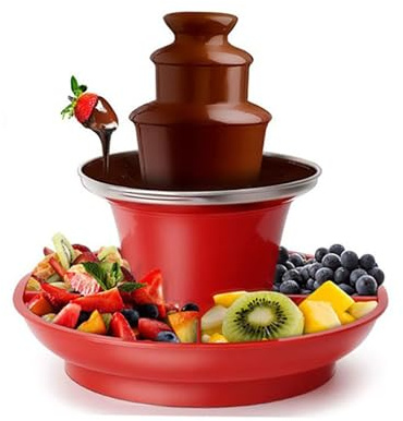 3 Tier Electric Chocolate Sauce Fountain,Melting Machine Chocolate Sauce Fondue Fountain Set,Detachable Mini Chocolate Chocolate Fondue for Party Games Night Christmas Halloween