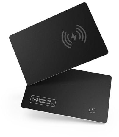 VINGNUT Dünne Geldbörsen-Tracker-Karte,Wiederaufladbarer Geldbörsen-Tracker,IP67 Wasserdicht,kompatibel mit Apple Find My(nur iOS),für Geldbörsen,Telefon,Reisepässe,Gepäckstück-Tracker(1er Pack)