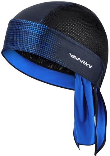YANIKY Bandana Cap Sport - Bandana respirant pour homme – Bandana Cap Femme Durag Running Bonnet Turban Homme Été Bonnet de Cyclisme Bandana pour Cyclisme Voyages Courir Fitness, bleu, Talla Única