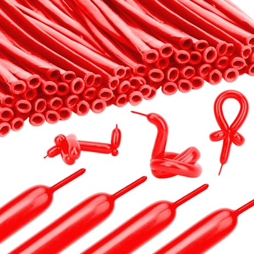 Palloncini Modellabili,Palloncini Colorati,Palloncini Lunghi Modellabili,Palloncino Lungo Opaco,100PCS Palloncini Cartoon,Palloncini per Feste,Decorazione Palloncini Compleanno,Palloncini Metallizzato