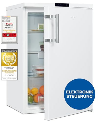 Exquisit Kühlschrank ohne Gefrierfach, 134 Liter, Elektronische Steuerung, Schnellkühlen, Alarmfunktion, Vollraumkühlschrank 55 cm Breite, KS516-V-HE-011D weiss