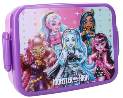 My sweety pop - Boîte à goûter - Lunch box – Monster High - Pour enfant - Crèche - Maternelle - Ecole - Vacances - Repas - 16 cm - Pour Fille - Violet/Rose - Idée Cadeau
