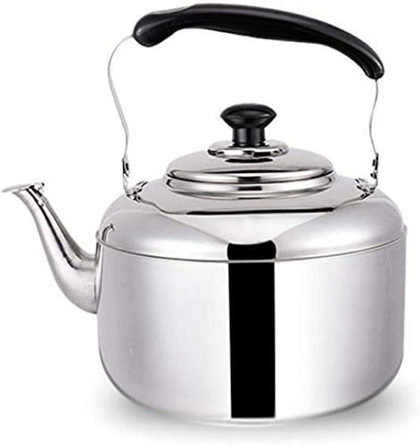 Teekanne für Herdplatte, 304 Edelstahl, Herdplatten-Wasserkocher, Pfeifenkessel, Warmwasserbereiter, Wasserkocher, Hot Pot, Wasserkessel, Teekanne für Herdplatte, Instant-Hot Pot, Teekessel (Silber,