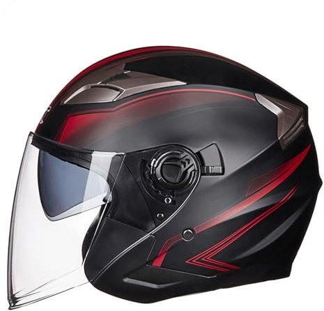 JATIBOSH Schutz Vor Wind Und Regen Retro Halbhelm, UV Protective Motorradhelm Herausnehmbar Vintage Rollerhelm, Weich Und Bequem Jethelm Helm, Herren Damen Outdoor ECE Zertifiziert