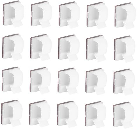 MOLUCKFU 100stücke Kabel Clips Selbstklebend Mini Drahtkabelhalter Lichtclips Dekorationsclips Für Glatte Oberflächen Organisationshelfer