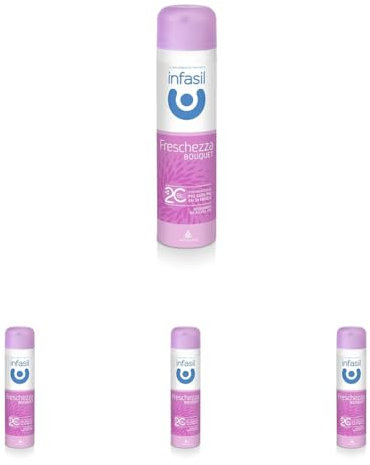 Infasil Deodorante Spray Freschezza Bouquet, Deodorante Donna con Molecola 2C e Betaciclodestrina che Assorbe gli Odori Sgradevoli, Senza Alcol, Efficace Fino a 24h, Profumo Floreale, 150 ml