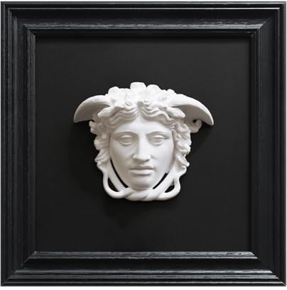 FOLKOR LIFE Medusa Wall Sculpture, 3D Medusa Relief Black and White Wall Art, Classical Greek Goddess Wall Hanging Sculpture for Living Room, Bedroom, Gothic or Modern Home Decor