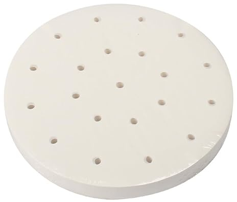 100 PCS Bamboo Steamer Liner, 5.9 Round Air Fryer Parchment Paper with Holes, White Anti-Stick Steamer Paper