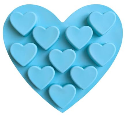 Stampi Al Cioccolato In Silicone - Stampi A Forma Di Cuore In Silicone | Stampi Per Torte Con 10 Griglie | Stampo In Silicone Antiaderente | Stampi Da Dessert | Dimensione Standard | Stampo Di