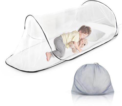 Pardofelis Moskitonetz Reise, 200 x 80 x 56 cm Moskitonetz Bett Pop Up, Schnell Faltbares Mückennetz, Home Mückennetz Bett, für Campingzelte, um Mücken Wirksam Zu Verhindern