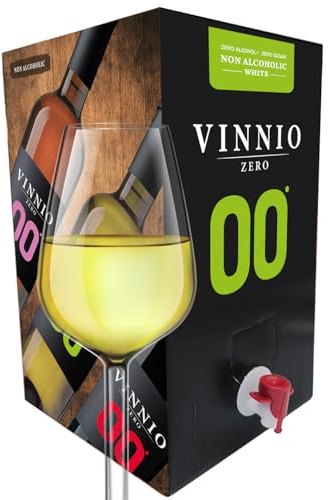 VINNIO - Vino sin alcohol 0,0 Premium Blanco | Bag in Box 9 litros | Equivalente a 12 Botellas de 750 | Formato Ahorro con Grifo (Sin Azúcar, Bajo en Calorías)