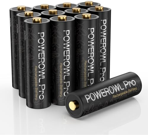 POWEROWL Rechargeable AA Batteries, High Capacity 2800mAh, Premium NiMH Double A Battery -12 Count