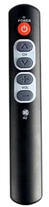 Cpolebev Télécommande d'apprentissage Intelligente Télécommande TV 6 Gros Boutons pour TV, Décodeur, DVD, Magnétoscope