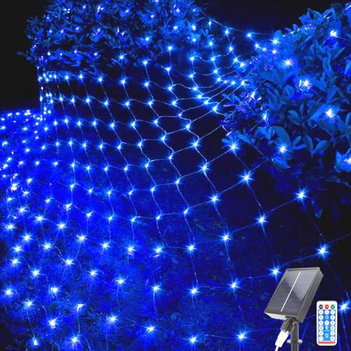 Kousee Lichternetz Solarleuchten Außen, 2m x 3m 192 LEDs Wasserdichte Lichterkette Netz mit 8 Modi, Fernbedienung, Baum Lichterkette für Garten Weihnachten Hochzeit Party Dekoration