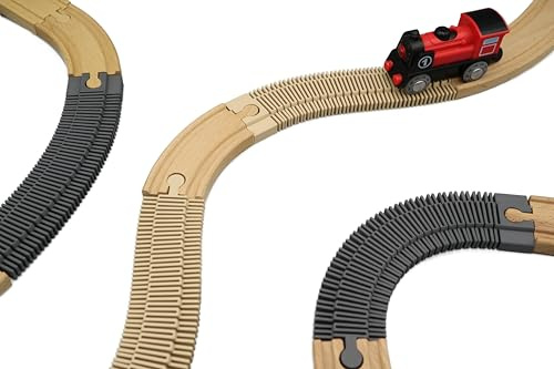 missing piece - Flexible Schiene für Holzeisenbahnen (1, Beige)