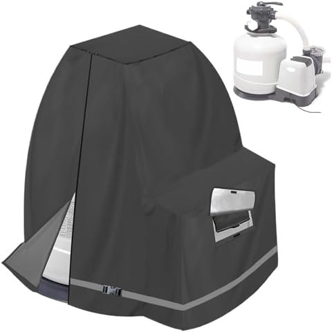 Poolpumpe Abdeckung, 420D Pumpenhäuschen Für Poolpumpe, Pool Pumpenabdeckung, Sandfilteranlage Abdeckung, Wasserdicht Und UV -resistent Für 14-16 Zoll Filtersystem