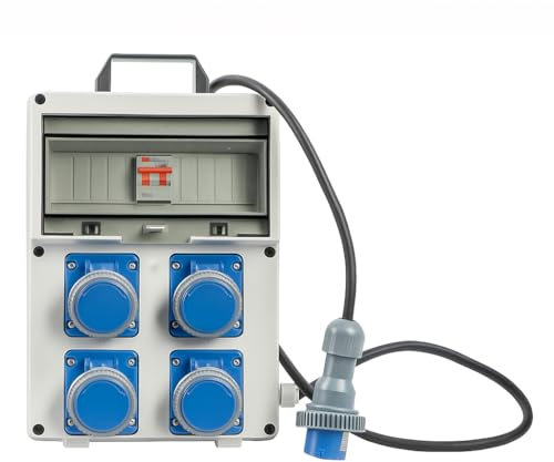 Quadro da Cantiere IP67, Made in Italy - Robusto, Sicuro e certificato, Quadretto da cantiere con prese industriali Affidabile e Protezione IP67 – quadro elettrico portatile con differenziale