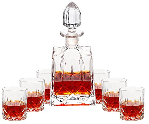 Ensemble De Bouteilles De Vin en Verre Cristal, Carafe écologique sans Plomb, Bouchon De Vin Scellé Givré, Articles De Bar pour La Maison, Récipient à Whisky Et Vodka