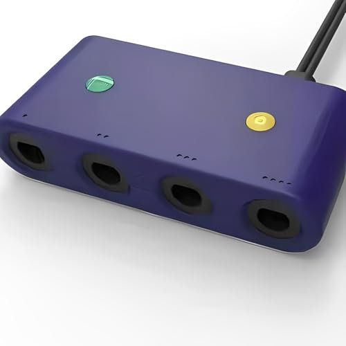 LICAEVEY Game Cube Controller Adapter for SWlTCH/Wins/OS X | 4-Port USB Converter with Turbo Function | 59-inch Cable | Plug and Play for Retro Games