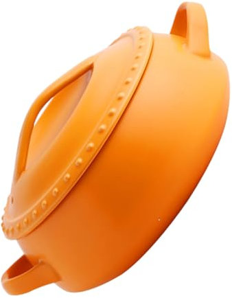 Mobestech Korean Style Ceramic Soup Pot Lid Double Handles 2.6l 28cm Orange Non-Stick Kitchen Stew Pot Home Cooking Stockpot for Stove Use