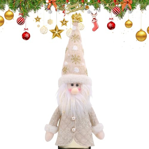 BommFu Weinflasche Hülle Weihnachtsfigur Design | Bierflaschenverschluss - Wiederverwendbarer Beutel Weihnachtstischdekoration für Festliche Feiern