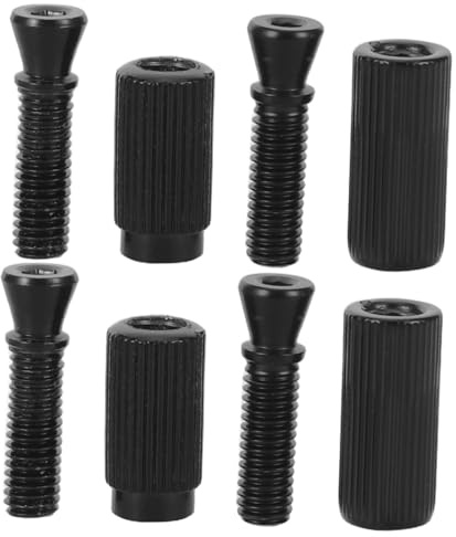 TOYANDONA 4pcs Metal Mounting Bolt Tremolo System Replacement Studs for Electric Guitar Bridge Posts Screw Inserts Fit Sound Control Height Black