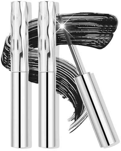 BUTBU 2 Piezas Mascara de Pestañas Waterproof, Metal Rod Mascara de Pestañas, Rimel Pestañ-as Volumen y Largura, Másca-ra de Pestañ-as Rizadora 3D, Ligera sin Grumos, Lifting de Larga Duración, Negro