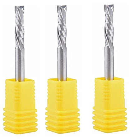 YWRWUPMGK 5 Pezzi di frese in carburo con Taglio Verticale e Verticale, Punte for fresatrici a Spirale CNC, 4x17 mm, 2 Taglienti, Punte for fresatrici for Legno, PVC, MDF, plastica