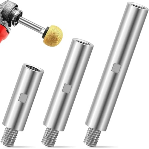 3Pcs Angle Grinder Attachments Extension Rod, Aluminum Alloy M14 Thread Connecting Rods, Rotary Extension Shaft Connector Adapter Polishing Accessories for Grinding Wheels, Polishers (75/100/140 mm)