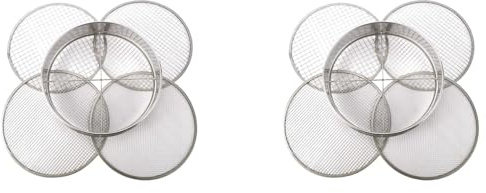 Mcnhbdgg 2X Garden Potting Mesh Sieve Sifting Pan - Stainless Steel Mix Soil Filter 4 Sieve Mesh Filter(1/8In,1/4In,3/8In,1/2In)