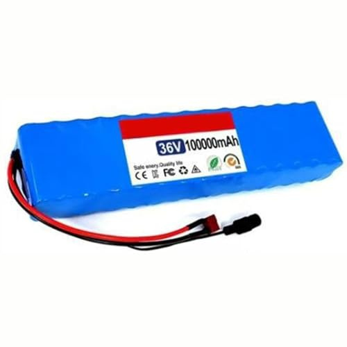 Batería de Iones de Litio de 36 V y 100 Ah con Cargador de 42 V y 2 A, Recargable de Alto Rendimiento 10S3P, energía de Repuesto for Bicicletas eléctricas