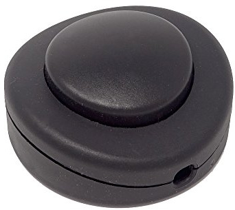 Fußschalter Schwarz Ø 65 mm Schnurzwischenschalter 250V 2A für Rundkabel Lampenschalter